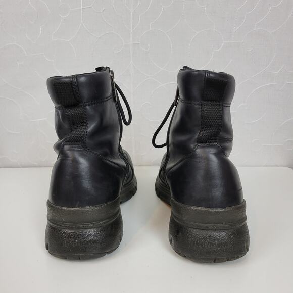 Harley-Davidson Mens Boots Size 11.5 Black Leather Lace Up Zip Up Moto Biker - Picture 7 of 9